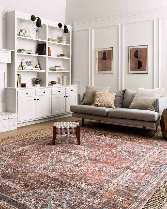 Loloi Loren Collection LQ-13 Brick/Midnight 8'-4" x 11'-6" Area Rug - Image 2