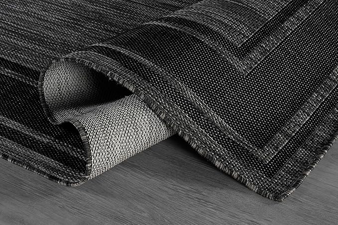 Beverly Rug Outdoor Rug 8x10 Modern Bordered Area Rugs - Image 3