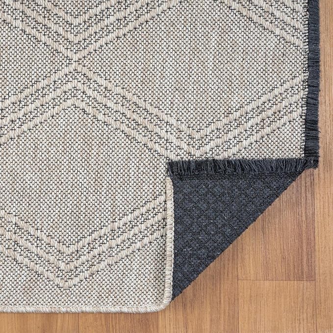 LUXE WEAVERS Modern Farmhouse Beige 5x7 Washable Area Rug, Anti-Slip Diamond - Image 7