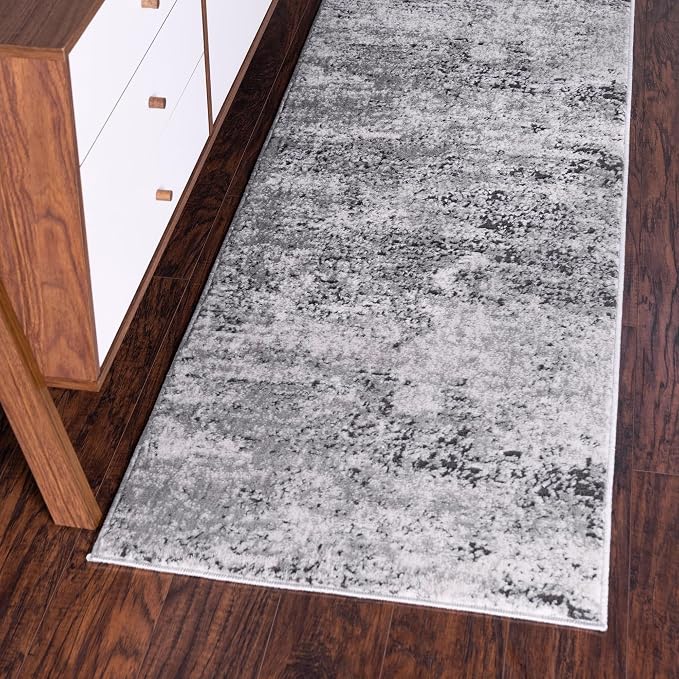 Rugs.com Leipzig Collection Rug – 12 Ft Runner Gray Low-Pile Rug Perfect - Image 3