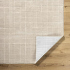 Livabliss x Our PNW Home Cascade Minimalist Grid Area Rug, Light Beige - Image 3