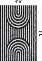 Rugshop Abstract Arch Shag Area Rug Anthracite Dark Gray 4' x 6' Ideal - Image 2