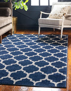 Rugs.com Lattice Collection Rug – 3' x 5' Dark Blue Medium Rug Perfect by Rugscom