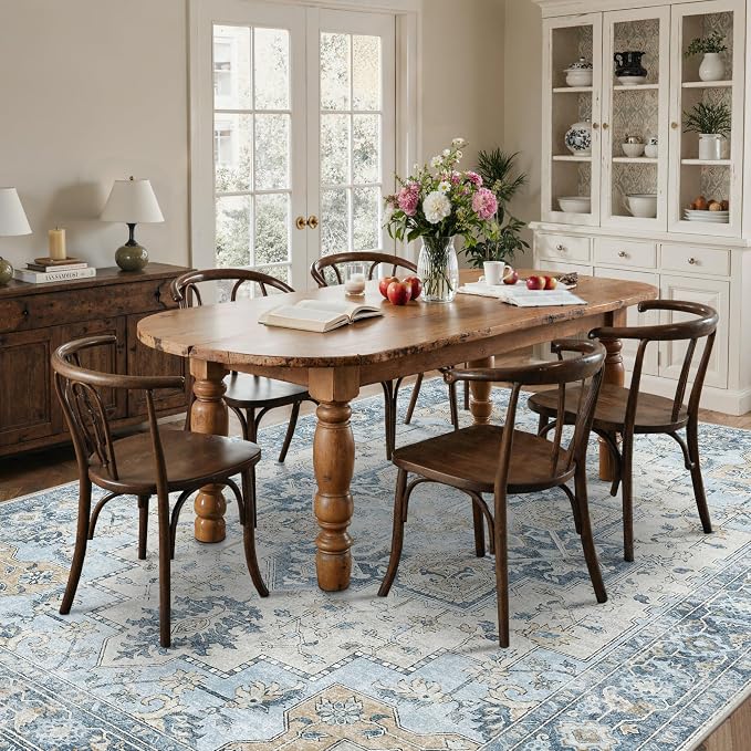 10x12 Area Rugs for Living Room, Machine Washable Rug, Non Slip Vintage Rugs - Image 4