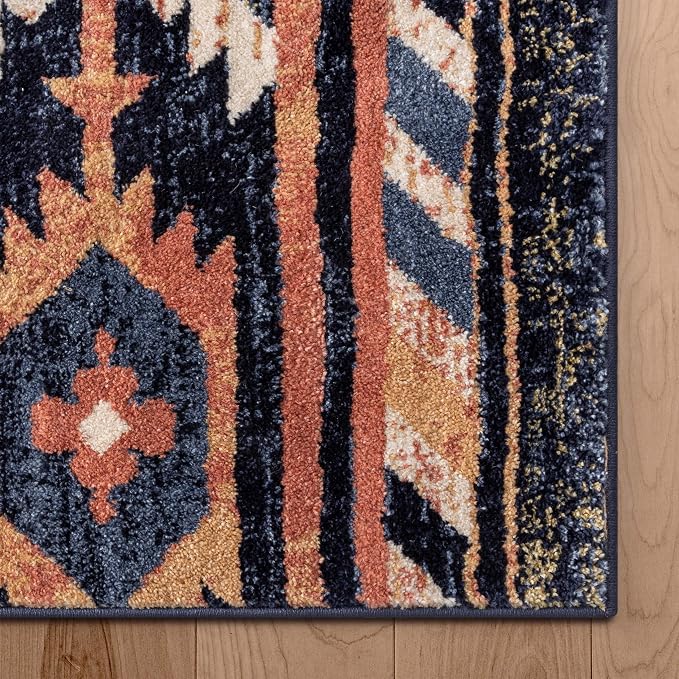 Well Woven Tulsa Lea Blue Traditional Southwestern Tribal 3x5 Area Rug - Image 7