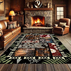 Vintage Jungle Floral Area Rug 8x10ft, Tropical Leaf Print Low Pile Carpet - Image 2