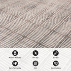 Rugshop Bohemian Stripe Lines Washable Non Slip Runner Rug 2' x 10' Brown - Image 5