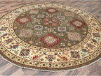 Taupe Brown Special Kazak with All Over Pattern Natural Dyes Organic Wool Hand - Image 7