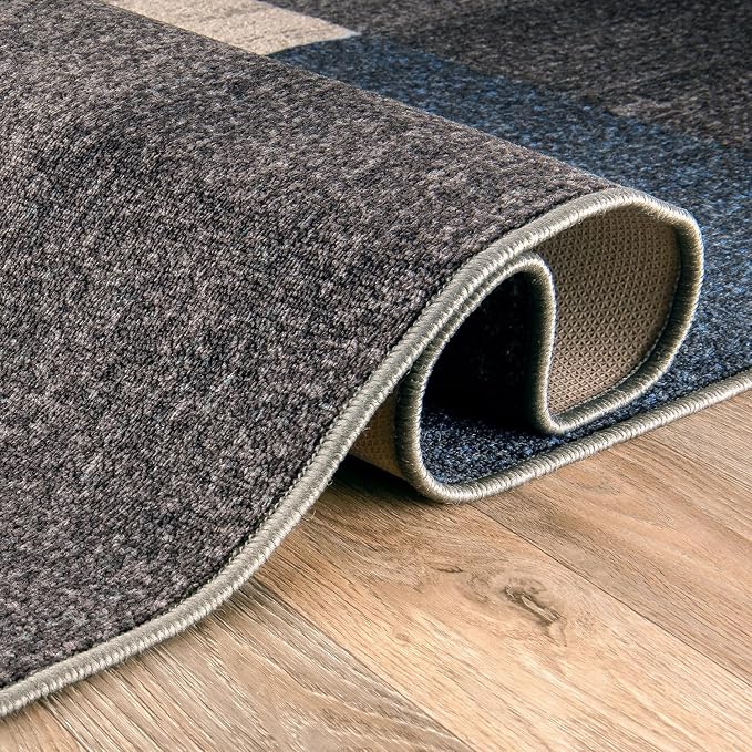 Rugshop Modern Boxes Design Non-Slip Carpet - Image 5