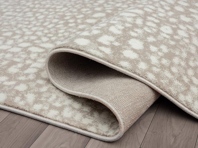 Abani Beige Cheetah Print 5'3" x 7'6" Area Rug Rugs, Arto Collection - Image 7