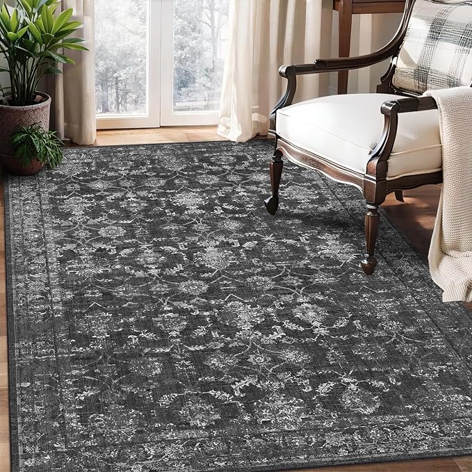 3x5 Washable Area Rugs for Living Room, Vintage Boho Large Rug for Bedroom by HOME