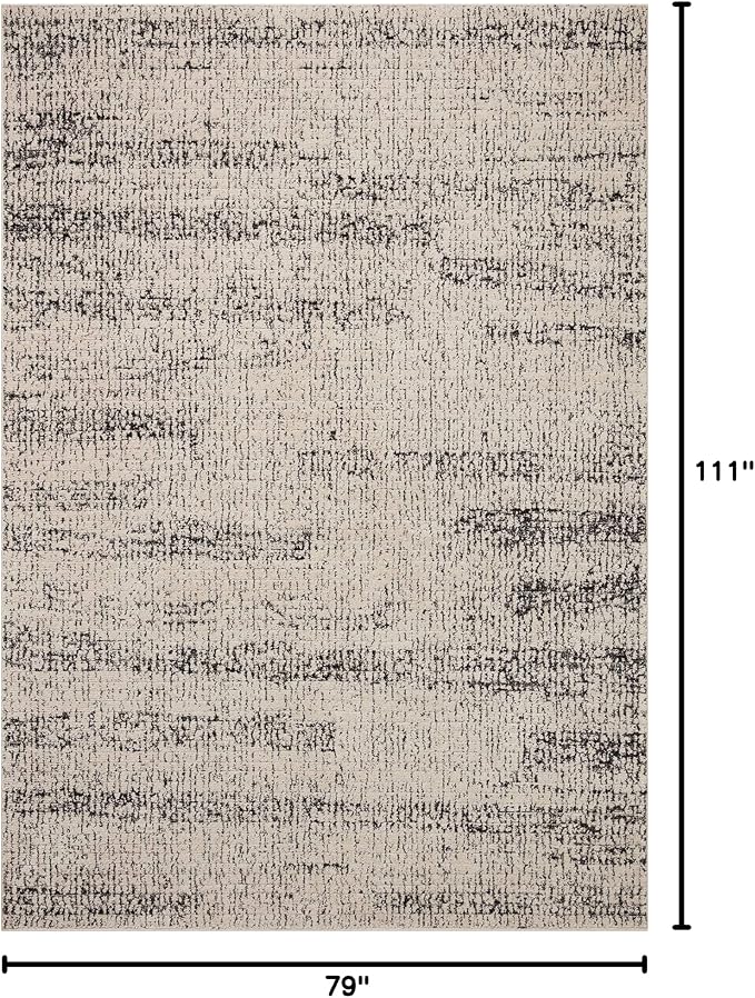 Loloi Darby Collection DAR-02 Oatmeal/Charcoal 6'-7" x 9'-3" Area Rug - Image 2