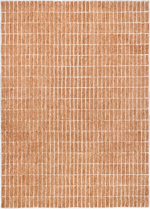 Hand-Tufted 100% Wool Area Rug – Unique Modern Geometric Grid Pattern, Soft by RestorationandRenovation