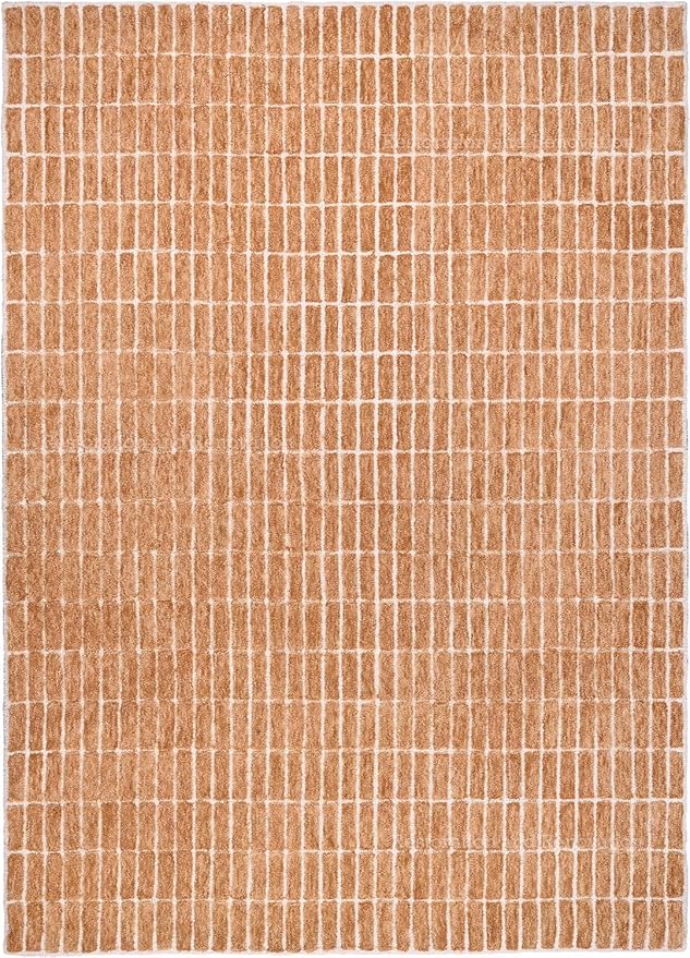 Hand-Tufted 100% Wool Area Rug – Unique Modern Geometric Grid Pattern, Soft by RestorationandRenovation