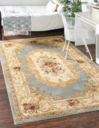 Rugs.com Chateau Collection Rug – 8' x 11' Light Blue Medium Rug Perfect - Image 5