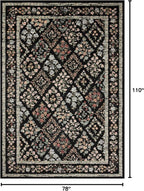 Loloi Rifle Paper Co. Laurel Collection LAU-04 Black/Multi 6'-6" x 9'-2" Area - Image 2