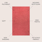 JONATHAN Y Haze Solid Low-Pile Red 6' Round Indoor Area Rug, Minimalist - Image 2