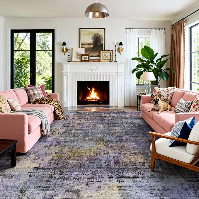 Kokia Abstract Area Rugs 9x12 Bedroom Washable Decor Low Pile Non-Slip - Image 2