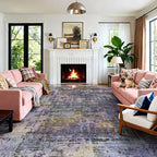 Kokia Abstract Area Rugs 8x10 Bedroom Soft Living Room Rugs Washable Distressed by Kokia