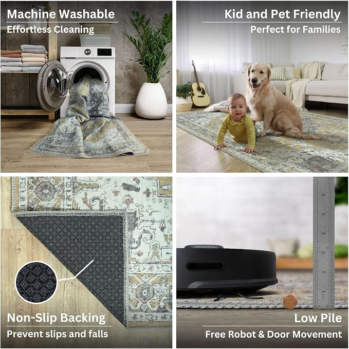 Bloom Rugs Washable Non-Slip 10 ft Runner - Image 4