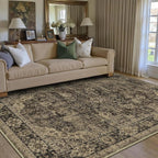 HUGEAR Retro Brown Area Rug 6x9 Machine Washable Living Room Rugs Distressed - Image 3