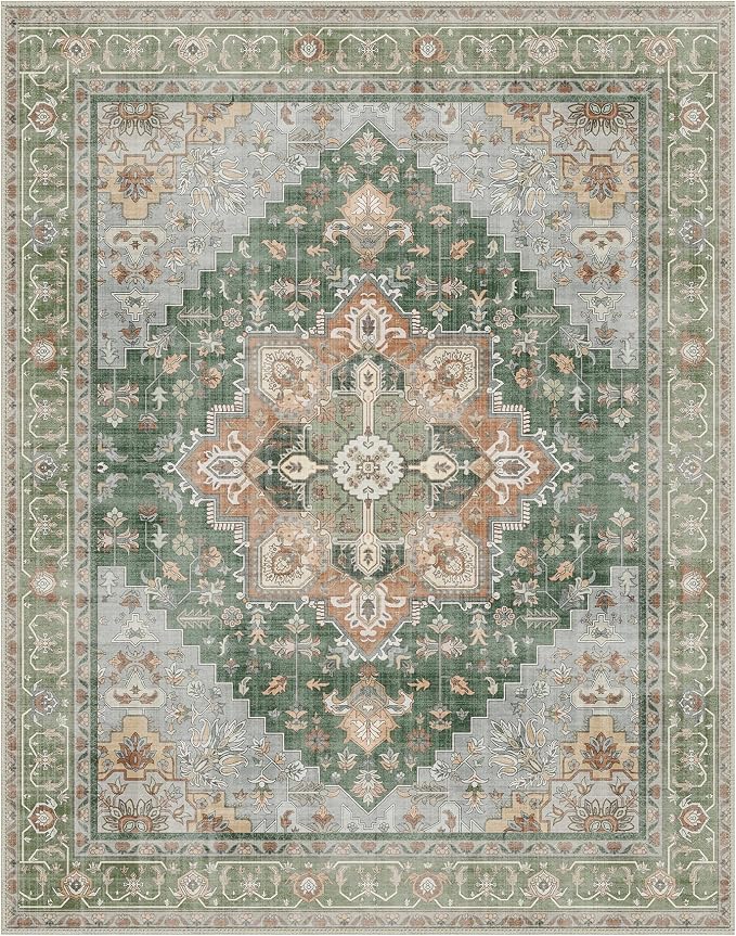 GENIMO 5x7 Area Rugs for Living Room, Machine Washable Non Slip Vintage Rugs - Image 7