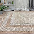 Alfa Rich 4x6 Beige Cream Washable Area Rugs - Image 3