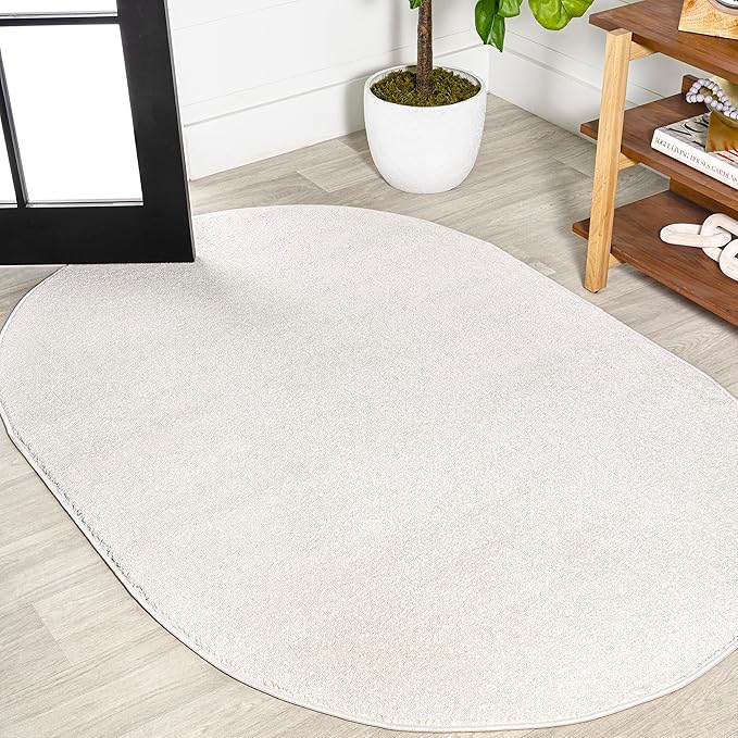 Eyely UES100T-4OV Supersoft Haze Solid Low-Pile Indoor Area Rug by eyely