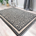 Alfa Rich 7x10 Leopard Beige Black Washable Area Rugs - Image 4