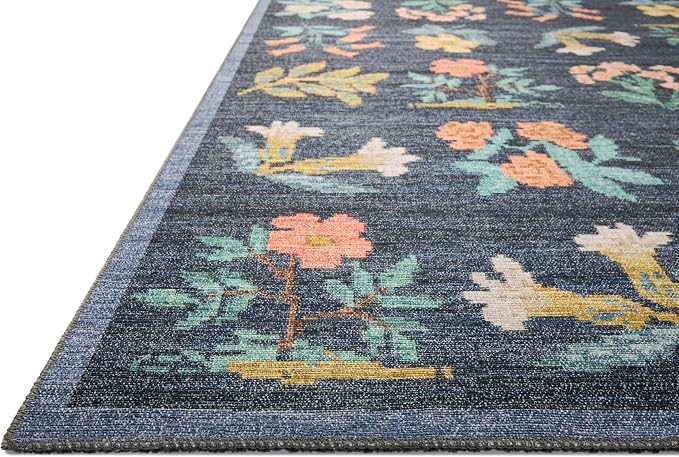 Loloi Rifle Paper Co. Rosa Collection RSA-03 Navy 2'-6" x 7'-6" Runner Rug - Image 3