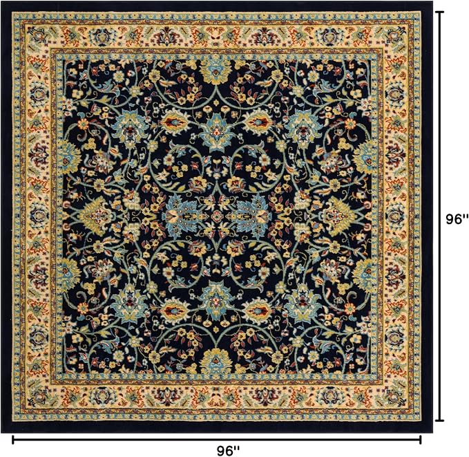 Rugs.com Yasmin Collection Rug – 8 Ft Square Navy Blue Medium Rug Perfect - Image 2