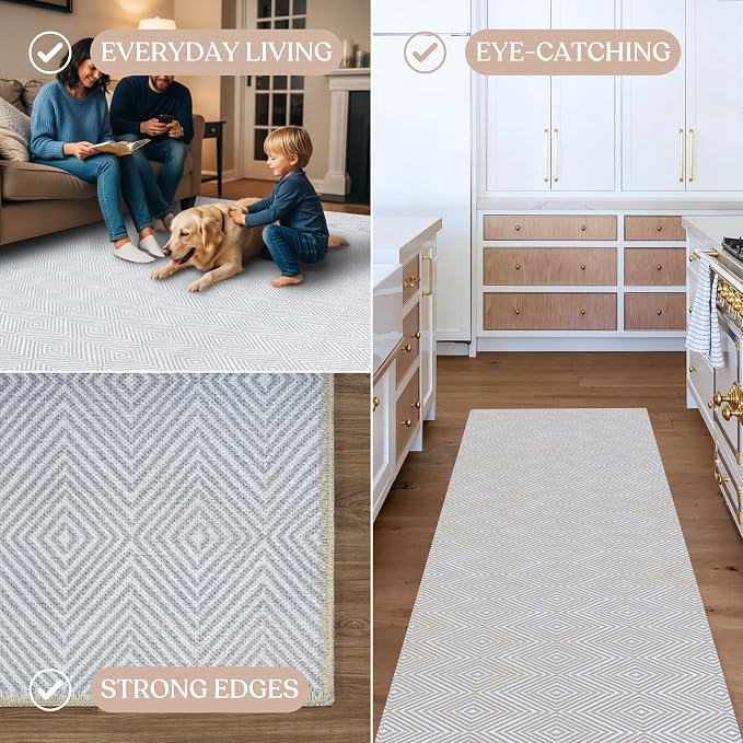 Fame Living Washable Area Rug. Modern Farmhouse. Vintage. Turkish. Bohemian. - Image 4