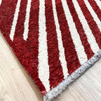 Alfa Rich 5x8 Geometric Red Burgundy Off White Washable Area Rugs - Image 4