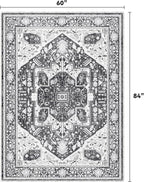 EnHomee 5x7 Area Rugs Washable for Bedroom, Boho Vintage Rugs, Foldable Area - Image 2