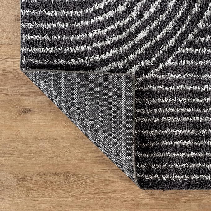Rugshop Circles Arch Shag Area Rug Anthracite Dark Gray 5' x 7' Great - Image 6