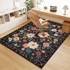 DUKINO 5x7 Area Rug, Floral Design, Lightweight Non Slip Washable, Indoor Low - Image 5