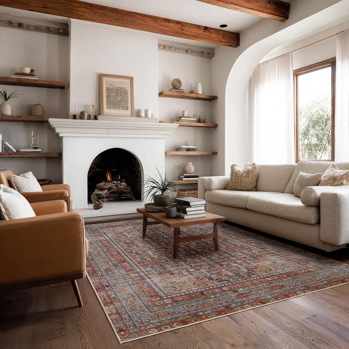 Kuden 4x6 Area Rug, Machine Washable Area Rug - Image 3