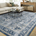 RUGGABLE Washable Vintage Area Rug – Kamran Admiral Blue 9x12, Stain-Resistant by RUGGABLE