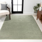JONATHAN Y Haze Solid Low-Pile Green Indoor Area Rug 6x9, Minimalist, by JONATHANY