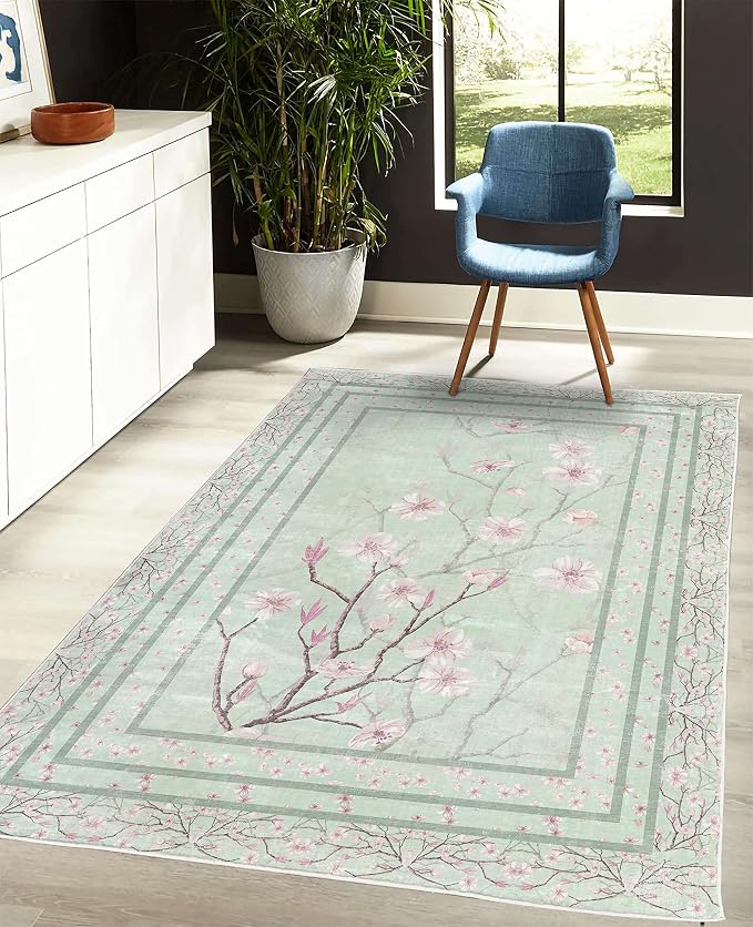 Ambesonne Apple Blossom Decorative Rug, Flowers and Blooming Spring Season - Image 4