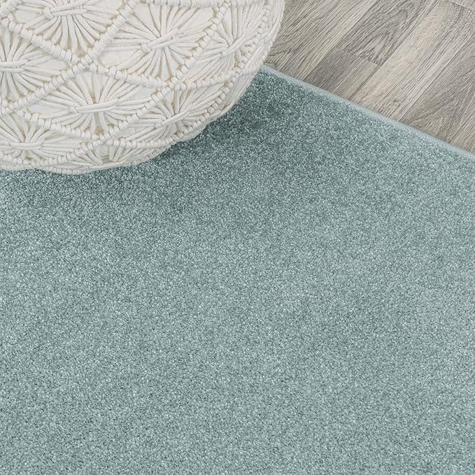 JONATHAN Y Haze Solid Low-Pile Aqua Blue 6x6 Square Indoor Area Rug, Minimalist - Image 3