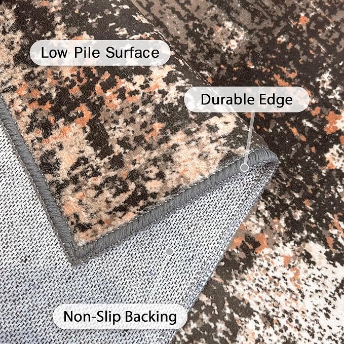 GENIMO Washable Area Rugs for Living Room, 10x12 Vintage Non Slip Rugs - Image 9