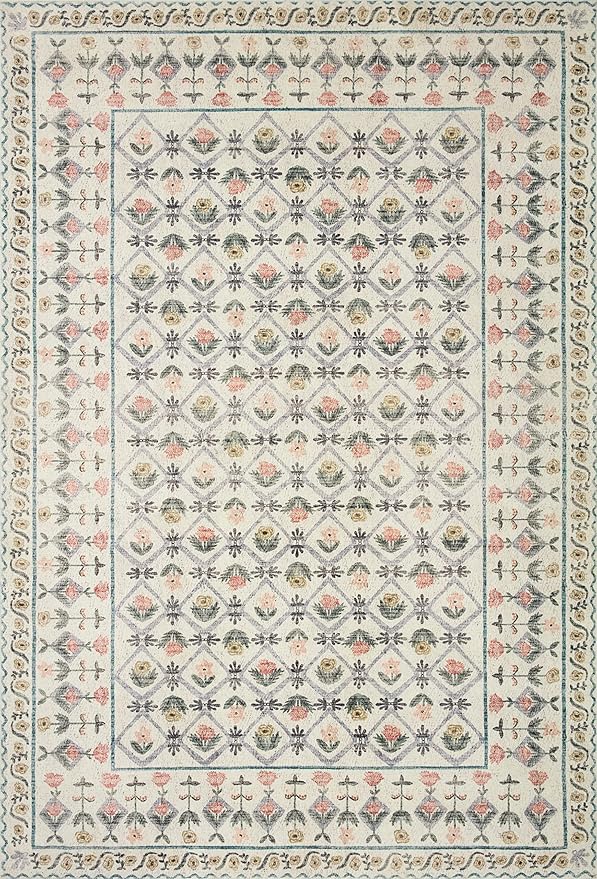 Loloi Rifle Paper Co. Eden Collection EDE-03 Lattice Ivory 2'-6" x 7'-6" Runner - Image 2