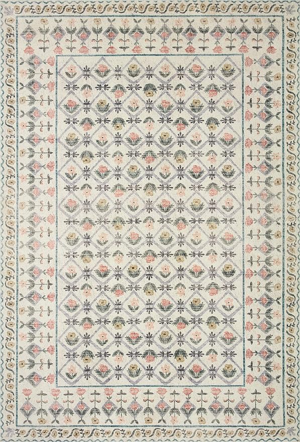 Loloi Rifle Paper Co. Eden Collection EDE-03 Lattice Ivory 3'-6" x 5'-6" Accent - Image 3