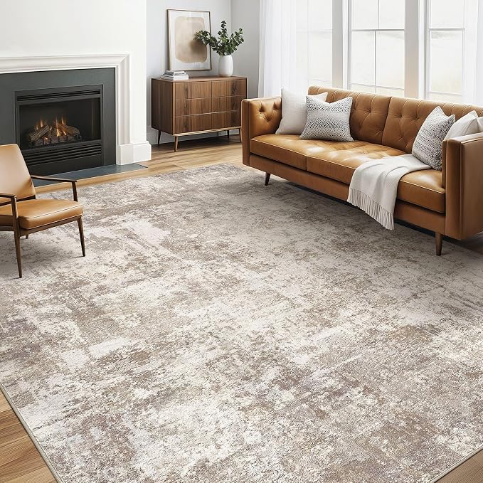 5x7 Area Rugs Living Room: Washable Large Abstract Soft Rug Stain Resistant by LOONGRUG