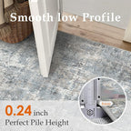 Machine Washable Area Rug 6x9 Grey Large Living Room Indoor Accent Rug Neutral - Image 3