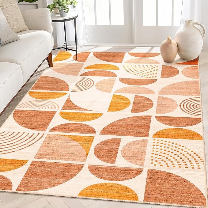 MUJOO Boho Rug Washable, 4x6.5 Area Rugs by MUJOO