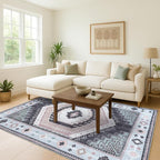 Washable Area Rug. Modern Farmhouse. Vintage. Turkish. Bohemian. Distressed. - Image 2