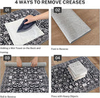 Vintage Floral 3x5 Rug, Thin Printed Faux Wool Low-Pile Kitchen Rugs Super Soft - Image 3