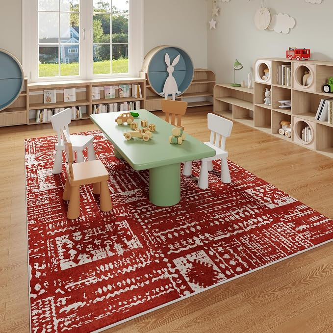 Rugcomf Living Room Rug 5x7 Rug Machine Washable Boho Area Rug Non Slip - Image 8